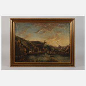 Bergige Landschaft mit See