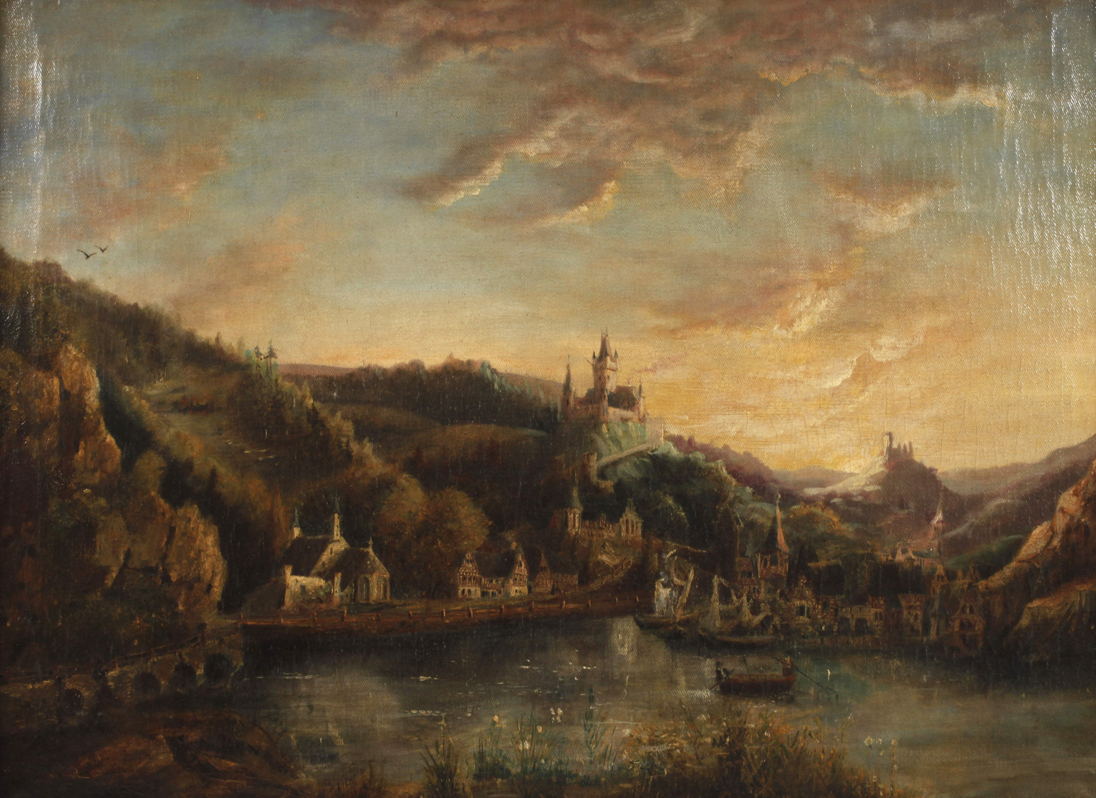 Bergige Landschaft mit See