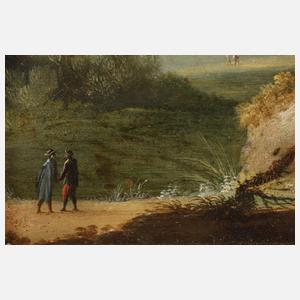 Wanderer in ländlicher Gegend