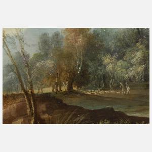 Wanderer in ländlicher Gegend