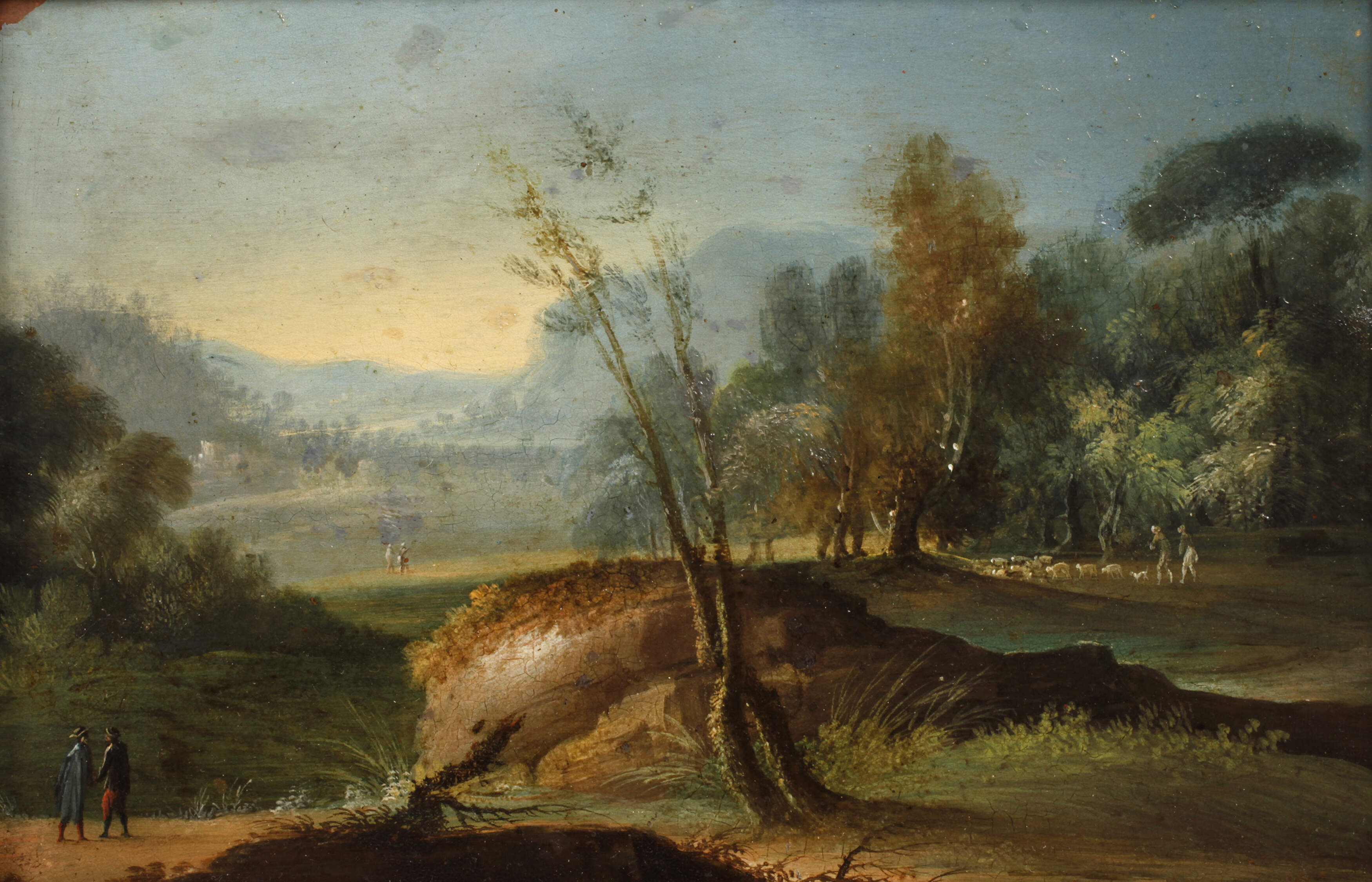 Wanderer in ländlicher Gegend