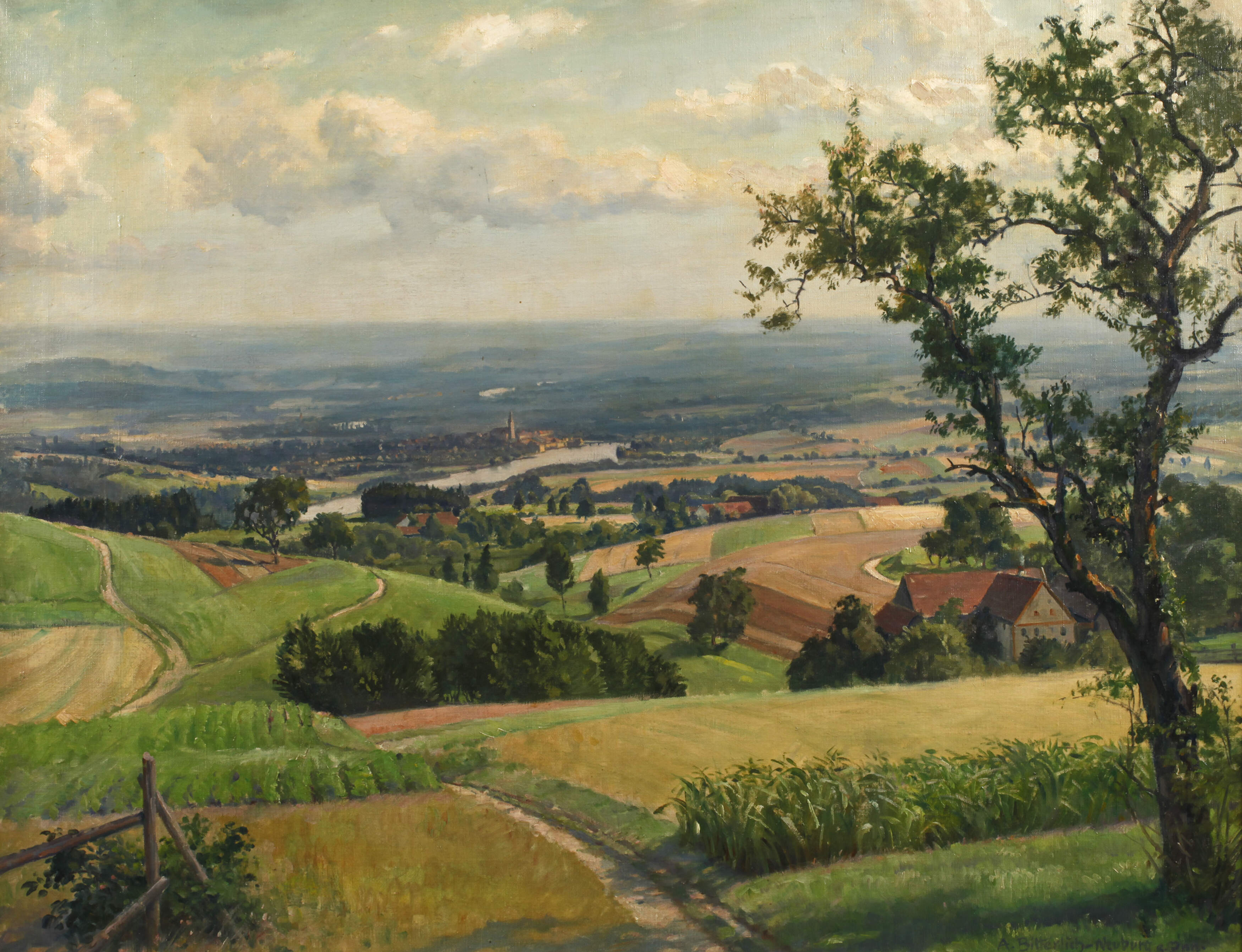 Albert Bitterlich, "Landschaft am Inn"