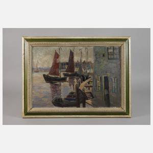 Gustav Fenkohl, attr., Hafen in Vohlendamm