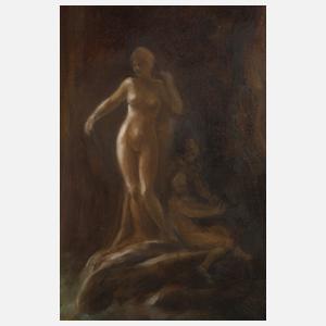 M. Fuchs, Höhle mit Fluss und Damenakten