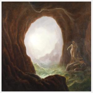 M. Fuchs, Höhle mit Fluss und Damenakten