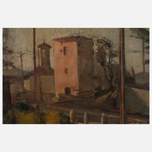 Giachimo Galbusera, attr., Mediterrane Ortsansicht