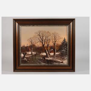 Helmut Kips, Winterlandschaft im Abendrot