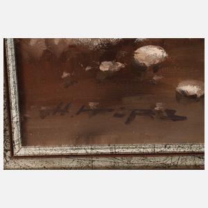 Helmut Kips, Winterlandschaft im Abendrot