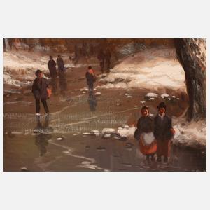 Helmut Kips, Winterlandschaft im Abendrot