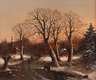 Helmut Kips, Winterlandschaft im Abendrot