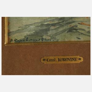 Konstantin Korowin, attr., Verschneite Waldlichtung