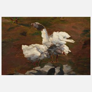 Hans Massmann, Enten am Teich