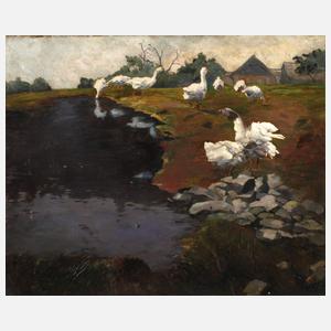 Hans Massmann, Enten am Teich