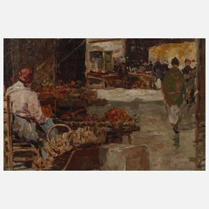 Gustavo Pisani, Südländische Marktszene