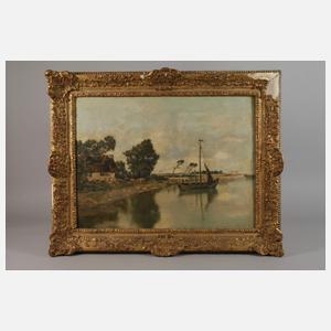 Josef Burger, Kahn am Flussufer