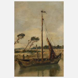 Josef Burger, Kahn am Flussufer