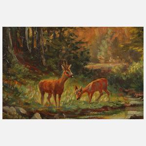 H. Schwaiger, Rehe im herbstlichen Wald