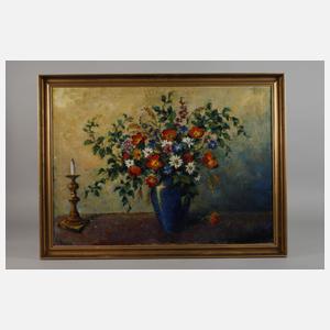 Ove Svenson, Blumenstillleben mit Kerze