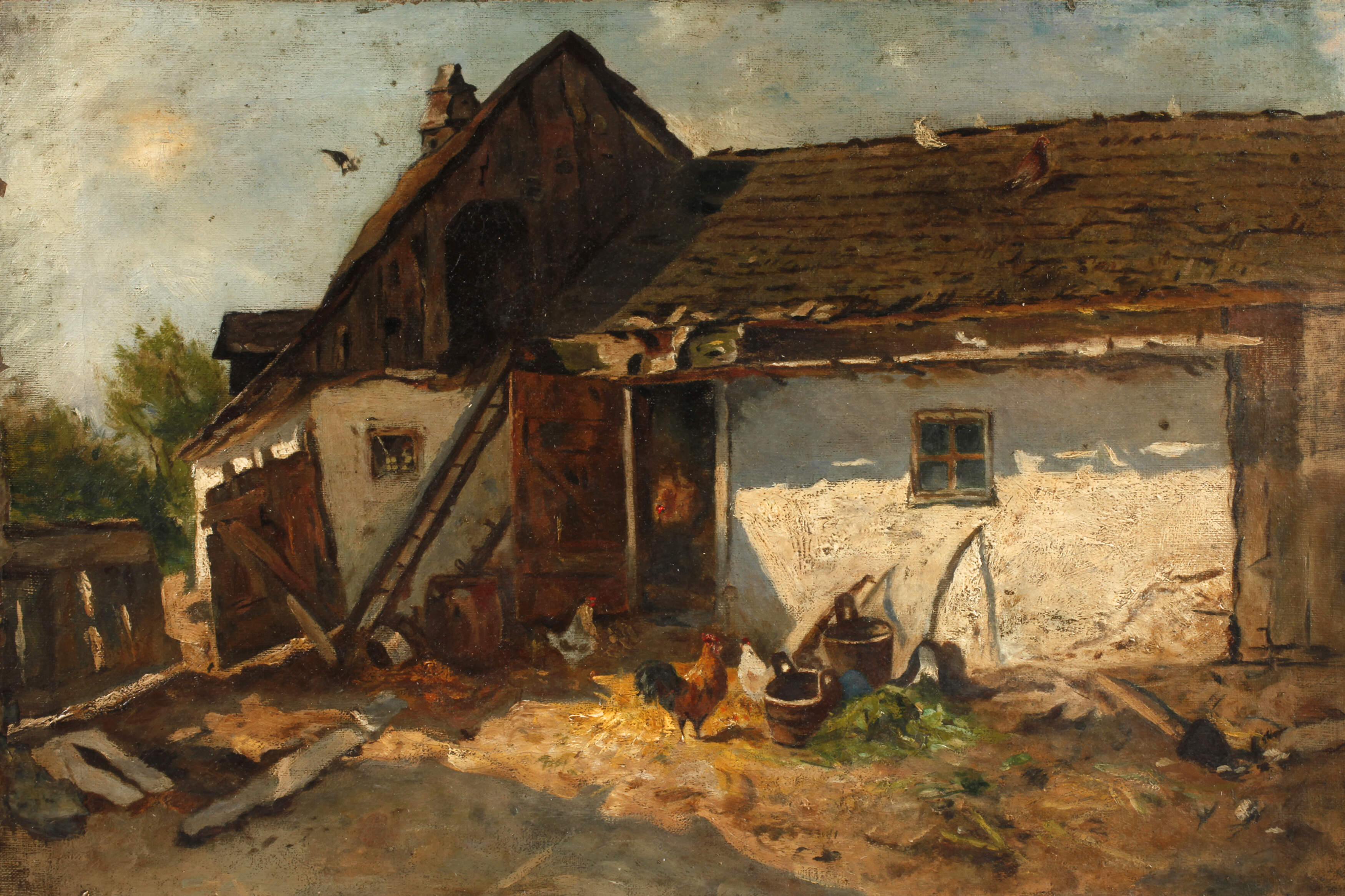 Paul Unbereit, attr., Am Bauernhof