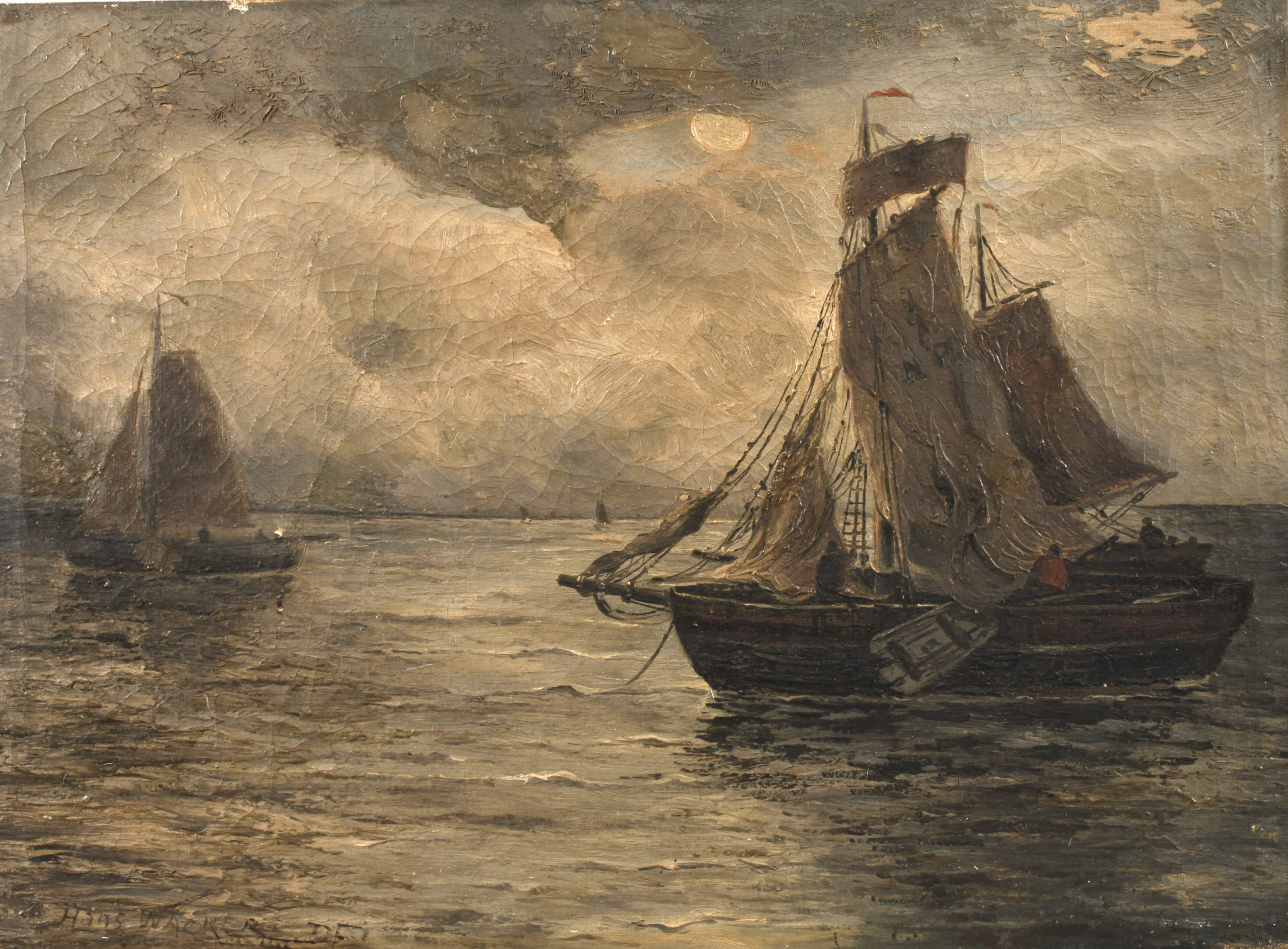 Hans Wacker, Fischkutter im Abendlicht