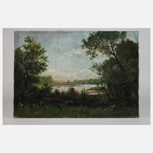 Flusslandschaft mit Anglern