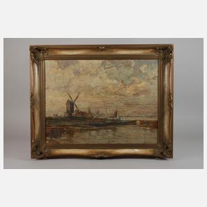 Holländische Küste mit Windmühle