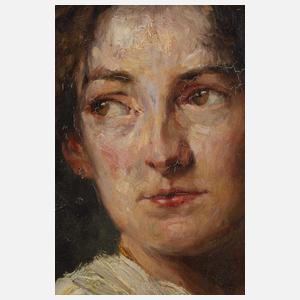 Hugo Mieth, Portrait einer Dame in Gelb