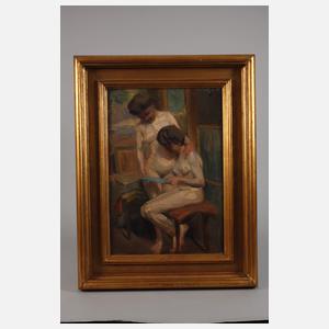 Zwei Damenakte im Interieur