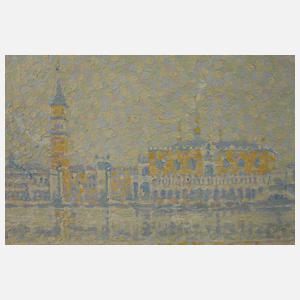 Pointillist um 1900, Ansicht von Venedig
