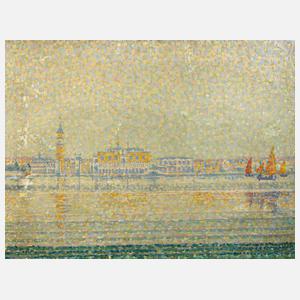 Pointillist um 1900, Ansicht von Venedig