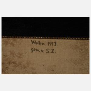 Eichenleiste mit Stoffbild