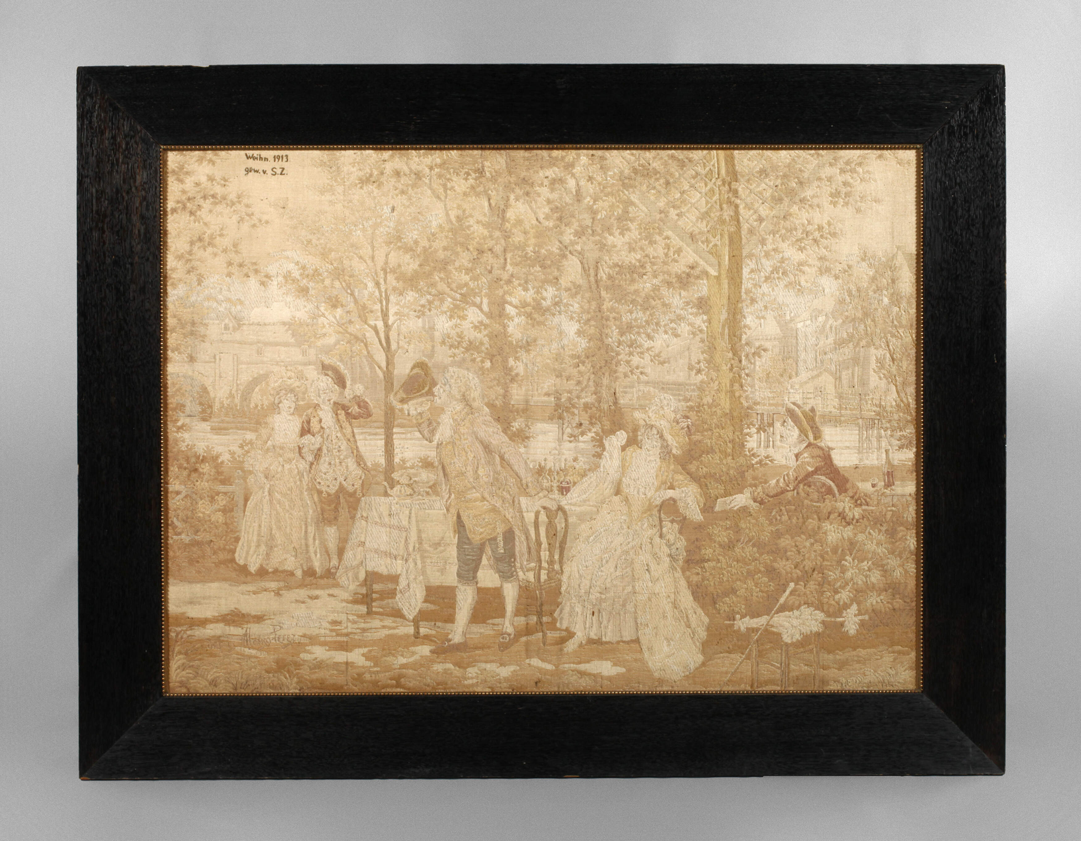 Eichenleiste mit Stoffbild