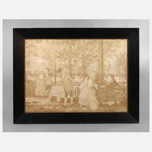 Eichenleiste mit Stoffbild