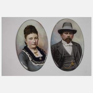 Geldbörse und Paar Miniaturportraits