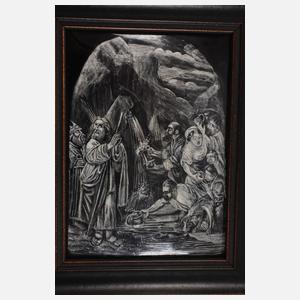 Vier Emaillebildplatten