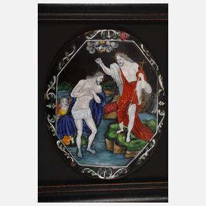 Vier Emaillebildplatten