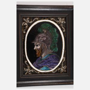 Vier Emaillebildplatten