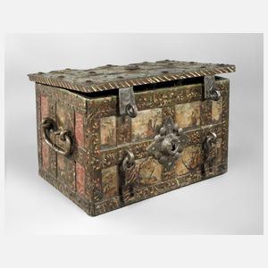 Seltene bemalte Eisentruhe