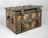 Seltene bemalte Eisentruhe