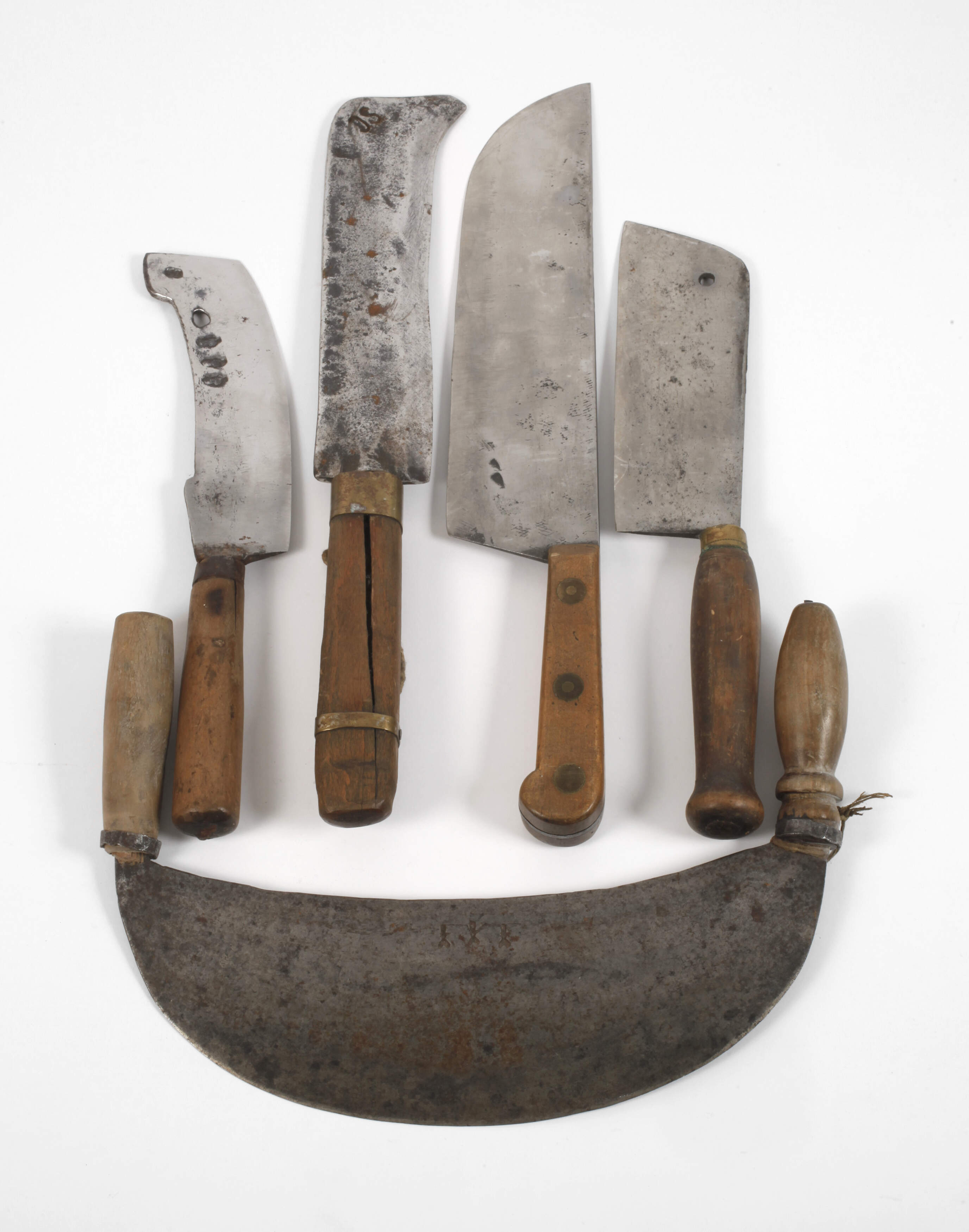 Fünf historische Küchenbeile