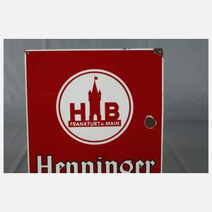 Emailleschild Henninger
