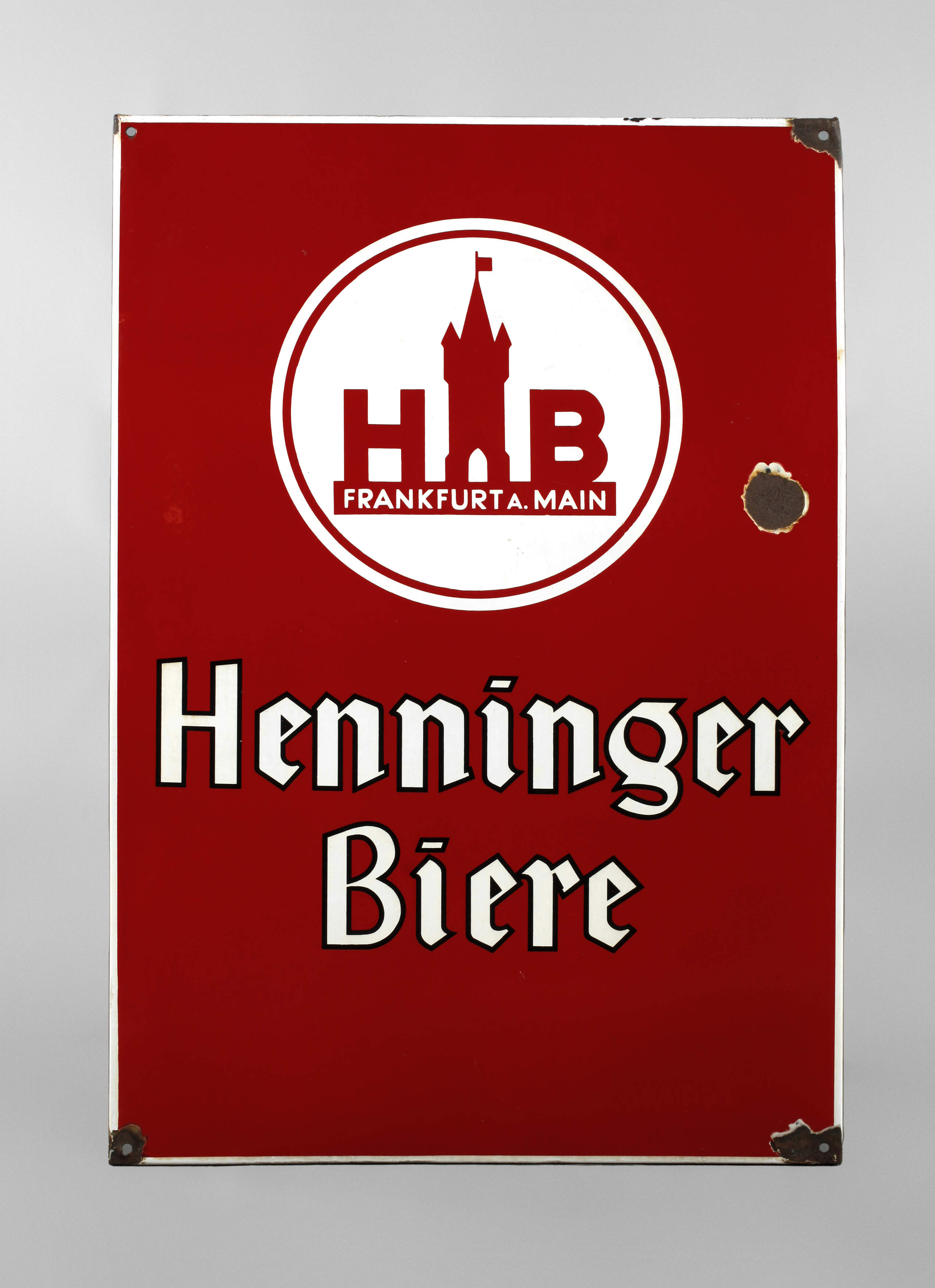 Emailleschild Henninger