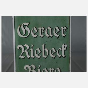 Emailleschild Geraer Riebeck Biere