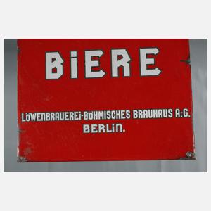 Emailleschild Löwenbrauerei