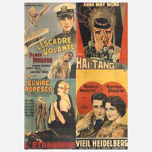 Vier historische Filmplakate