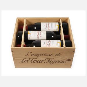 Sechs Flaschen Rotwein