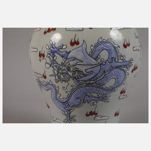 Deckelvase Emaillemalerei