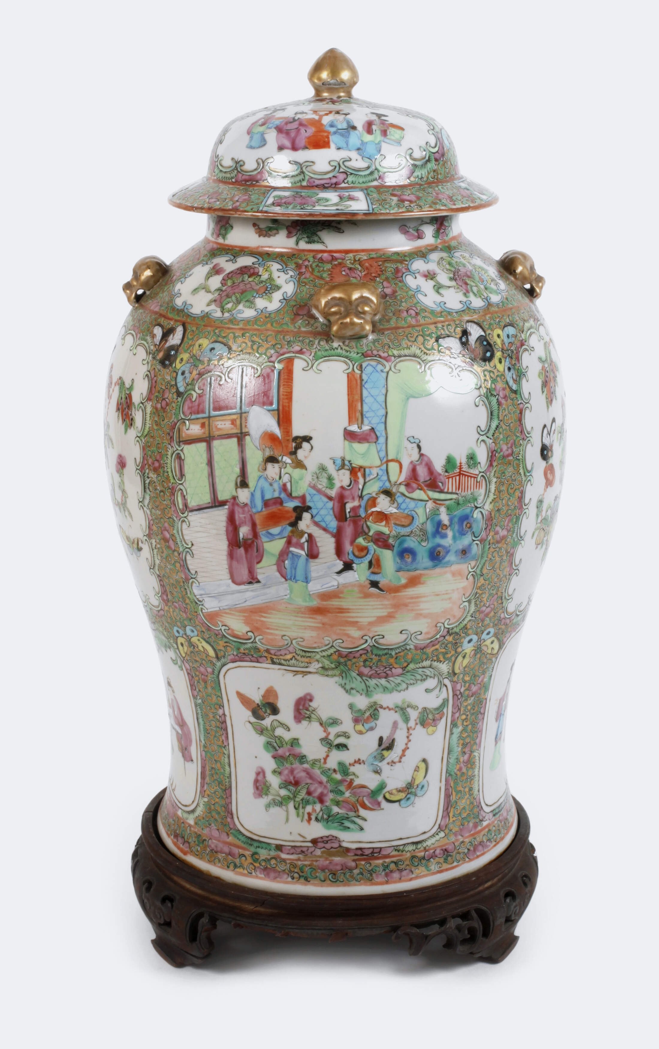 Deckelvase Famille rose