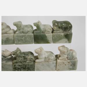 Konvolut Jadeschnitzereien