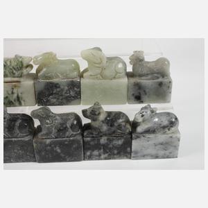 Konvolut Jadeschnitzereien